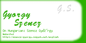 gyorgy szencz business card